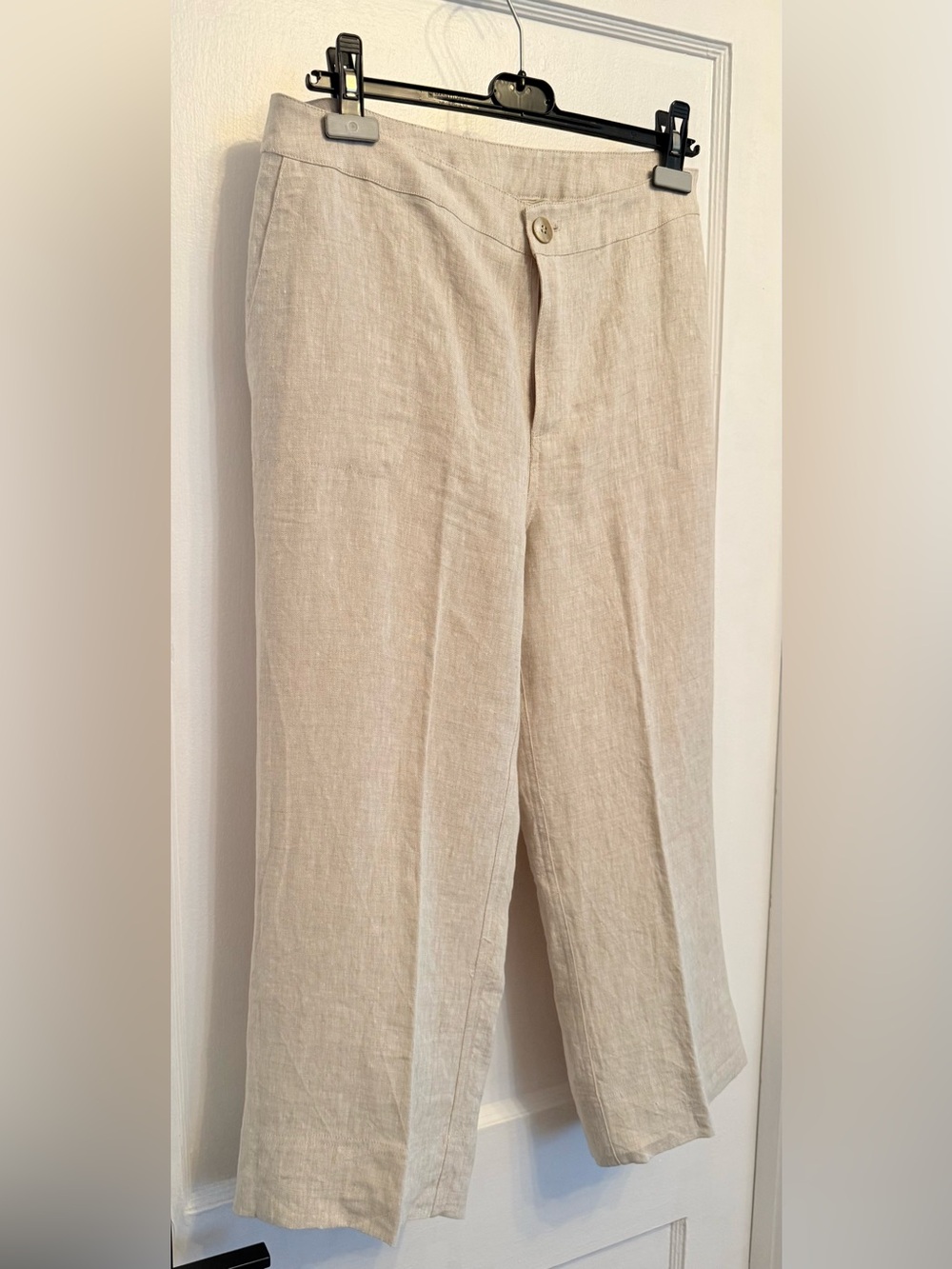 NWOT Sigrid Olsen 100% Linen High-Rise Pants in Natural Beige Women’s Size 12